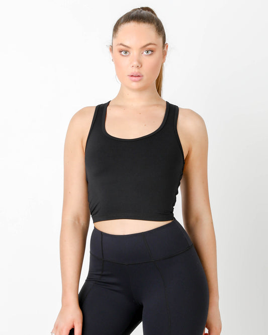 black gia racer tank top